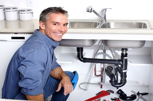 Plumbing service person